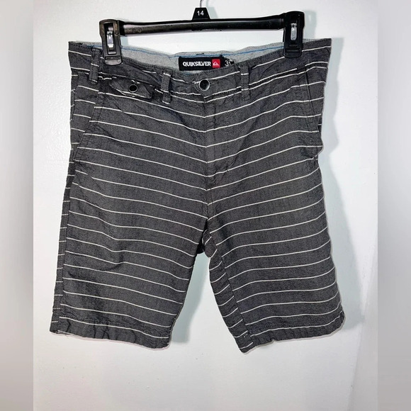 QuickSilver,31, Mong Talk fixed waist striped 5 pocketed heavy cotton shorts - Picture 2 of 8